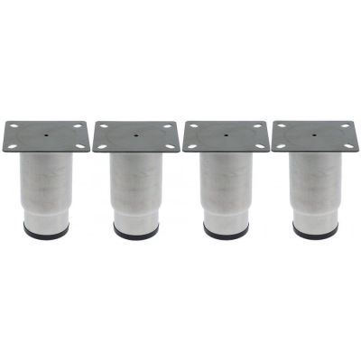 Set de 4 picioare reglabile ø 64 mm, talpa 85 x 100 mm, H 130-180 mm, din inox - 700622