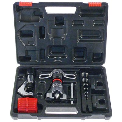 Trusa menghina pentru evazare tevi ø 5, 6, 8, 10, 12, 16, 19 mm, cu aparat de taiat si debavurat - 801886