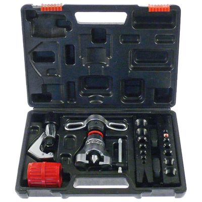 Trusa menghina pentru evazare tevi ø 3/16", 1/4", 5/16", 3/8", 1/2", 3/4", cu aparat de taiat si debavurat - 801889