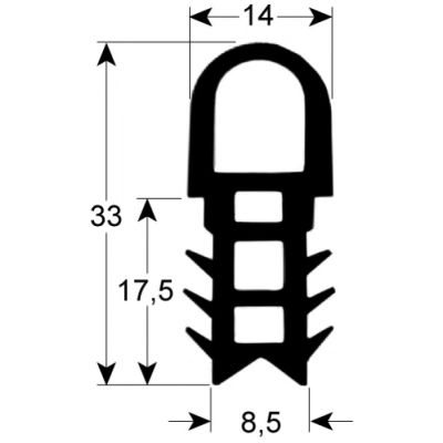 Garnitura usa cuptor, profil 2060, L 1075 x 705 mm - 900064