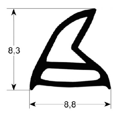 Garnitura usa cuptor profil 2910, 340 x 530 mm, prindere cu carlige - 900066