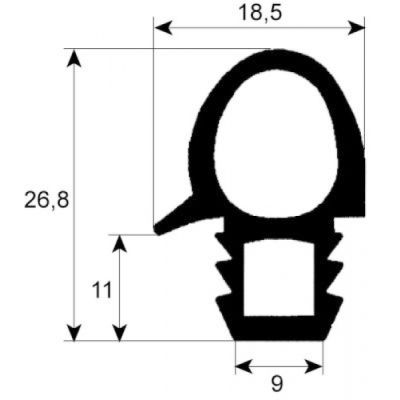 Garnitura termica usa cuptor, profil 2070, L 645 x 460 mm exterior - 900100