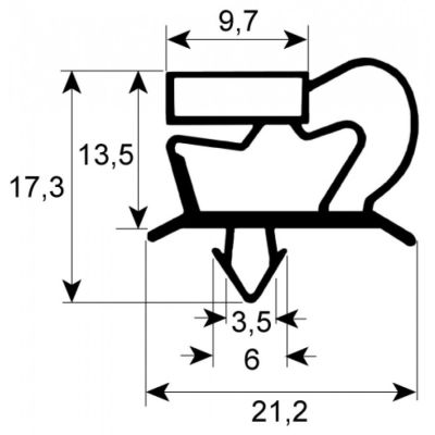 Garnitura frigo 405x627 mm intre santuri sau 418x640 mm extern, profil 9048 - 900357