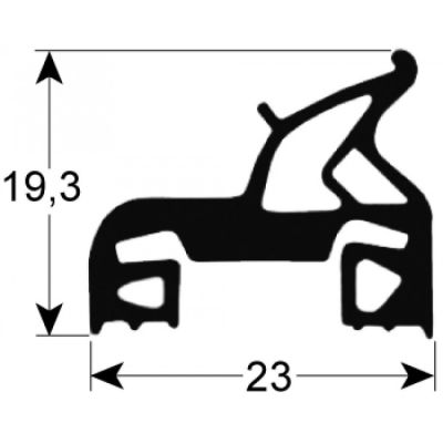 Garnitura usa cuptor, profil 2520, L 1395 x 660 mm, masurat exterior - 900434