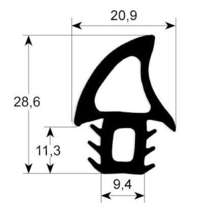 Garnitura termica usa cuptor profil 2750, vanzare la metru - 900439