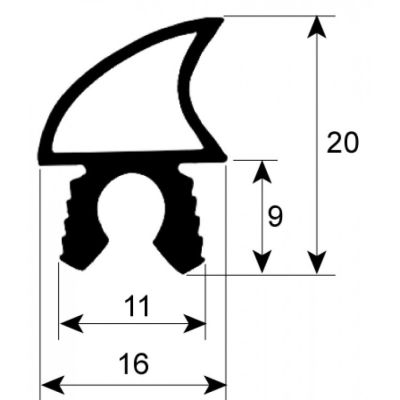 Garnitura termica usa cuptor, profil 2748, L 1750 mm - 900792
