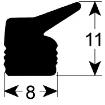 Garnitura de silicon H 11 x 8 mm, pentru masina de vidat, vanzare la metru - 900808