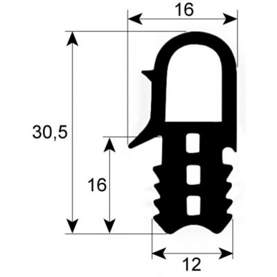 Garnitura usa cuptor, profil 2063, L 1540 mm - 901456