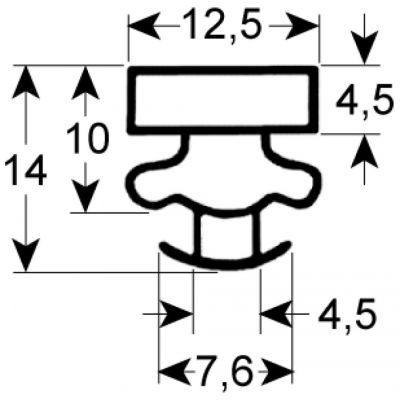 Garnitura frigo, profil 9373, L 2200 mm - 902163