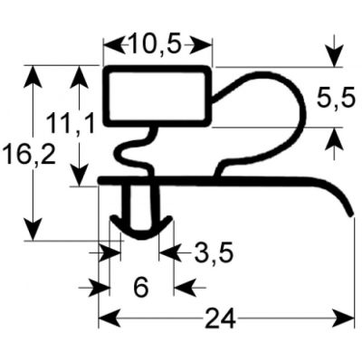 garnitura frigider profil 9333 Lmm L 2500mm mărime inserție