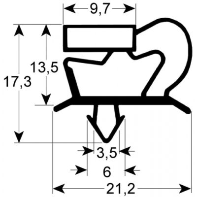 garnitura frigider profil 9048 L 755mm L 1057mm mărime inserție P 1