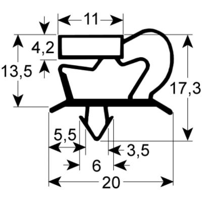 garnitura frigider profil 9048 L 860mm L 1920mm mărime inserție
