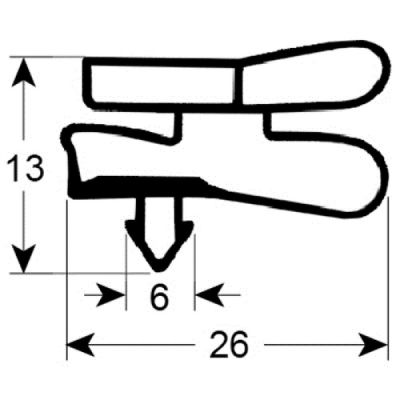 Garnitura frigo, profil 9149, L 1680 x 555 mm, masurat intre santuri - 902215 