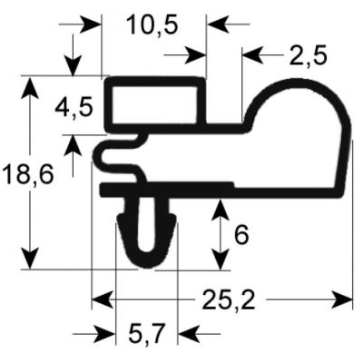 Garnitura frigo profil 9010 L 2500 mm - 902251