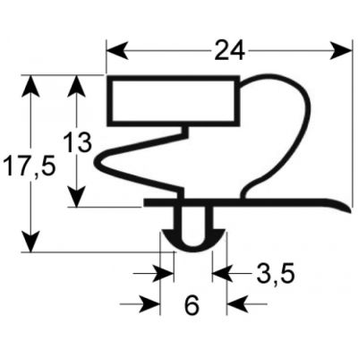 garnitura frigider profil 9012 Lmm L 2500mm mărime inserție