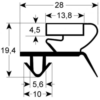 garnitura frigider profil 9044 Lmm L 2500mm mărime inserție