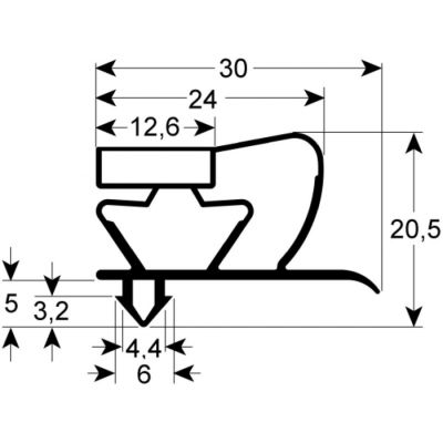 garnitura frigider profil 9045 Lmm L 2500mm mărime inserție