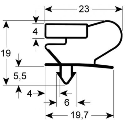 garnitura frigider profil 9046 Lmm L 2500mm mărime inserție