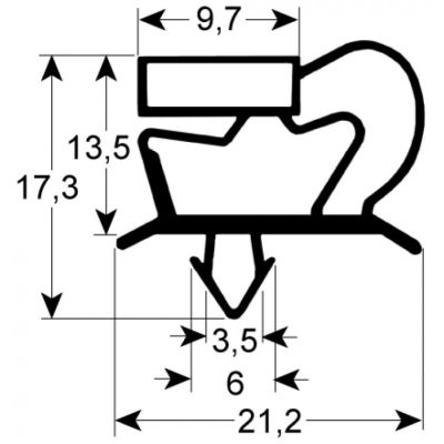 Garnitura frigo profil 9048 L 2500 mm - 902258