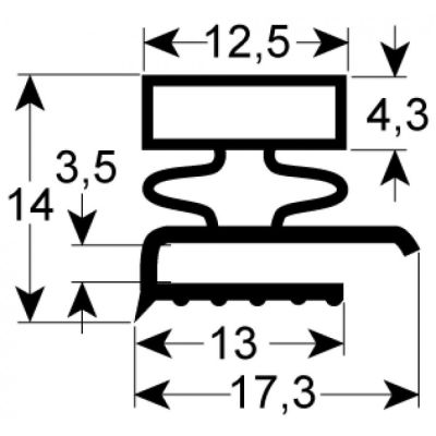 Garnitura frigo, profil 9140, L 2500 mm - 902264