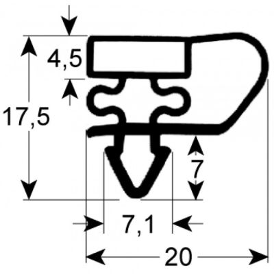 garnitura frigider profil 9153 Lmm L 2500mm mărime inserție