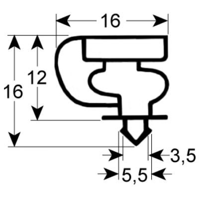 garnitura frigider profil 9154 Lmm L 2500mm mărime inserție