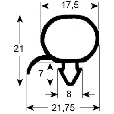 garnitura frigider profil 9196 Lmm L 2500mm mărime inserție