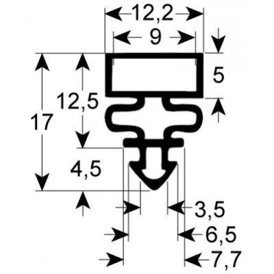 garnitura frigider profil 9313 Lmm L 2500mm mărime inserție