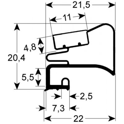 garnitura frigider profil 9525 Lmm L 2500mm dimensiuni exterioare