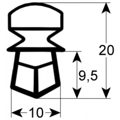 garnitura frigider profil 9978 Lmm L 2100mm mărime inserție