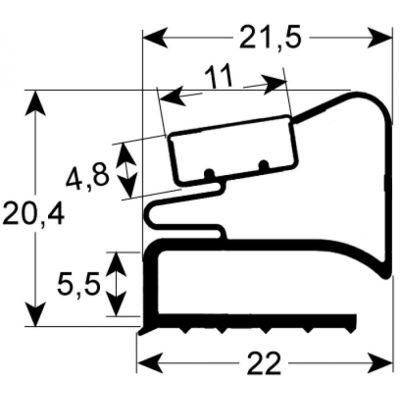 garnitura frigider profil 9526 Lmm L 2500mm dimensiuni exterioare