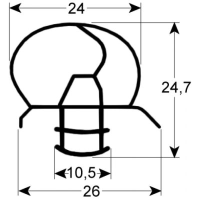 garnitura frigider profil 9996 L 700mm L 1760mm mărime inserție