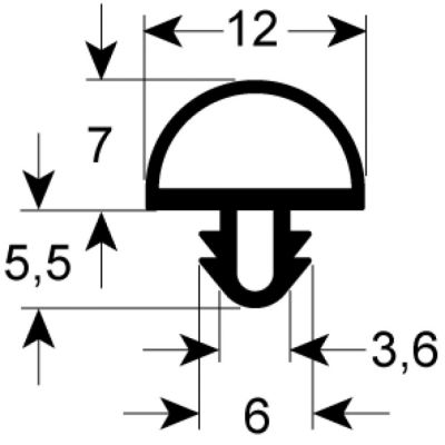 garnitura frigider profil 9722 Lmm L 2500mm mărime inserție