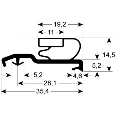 garnitura frigider profil 9724 Lmm L 2500mm mărime inserție