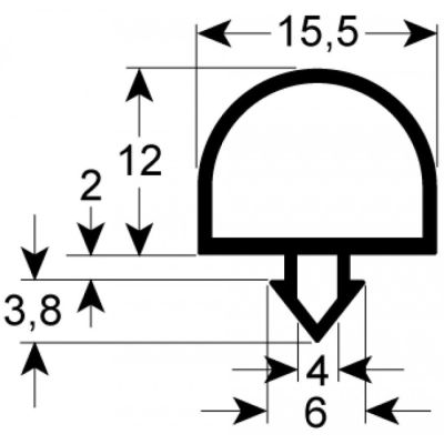 garnitura frigider profil 9728 Lmm L 2500mm mărime inserție