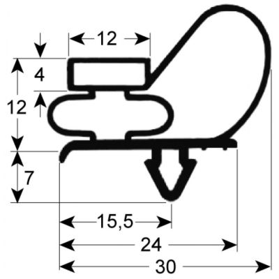 garnitura frigider profil 9743 Lmm L 2500mm mărime inserție