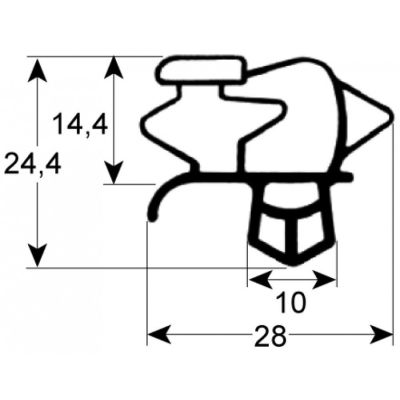 garnitura frigider profil 9793 Lmm L 2500mm mărime inserție