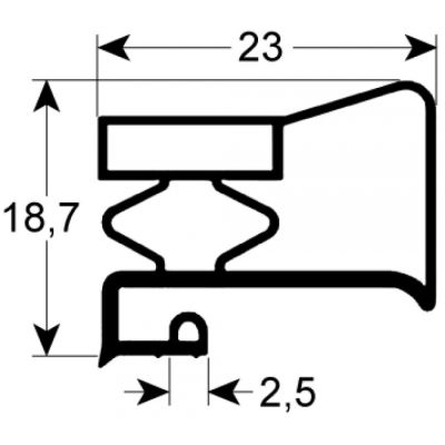 garnitura frigider profil 9949 Lmm L 2500mm dimensiuni exterioare