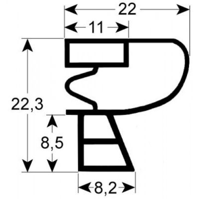 garnitura frigider profil 9950 Lmm L 2500mm mărime inserție
