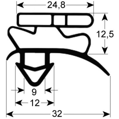 garnitura frigider profil 9057 Lmm L 2440mm mărime inserție