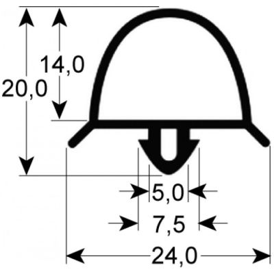 garnitura frigider profil 9729 Lmm L 2550mm mărime inserție