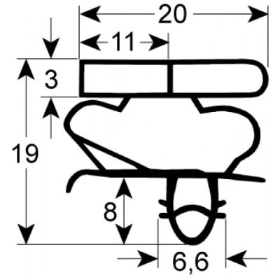 garnitura frigider profil 9058 L 770mm L 1810mm mărime inserție P 1