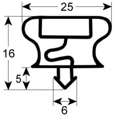 garnitura frigider profil 9194 L 210mm L 395mm mărime inserție