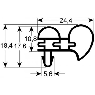 garnitura frigider profil 9431 Lmm L 2500mm mărime inserție