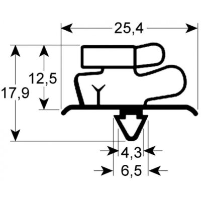 garnitura frigider profil 9706 Lmm L 2500mm mărime inserție