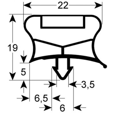 garnitura frigider profil 9794 L 555mm L 610mm mărime inserție