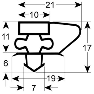 Garnitura frigo profil 9750, L 1537 x 660 mm, masurat intre santuri - 902514