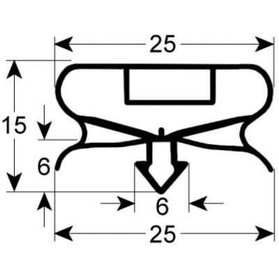 garnitura frigider profil 9198 L 432mm L 716mm mărime inserție