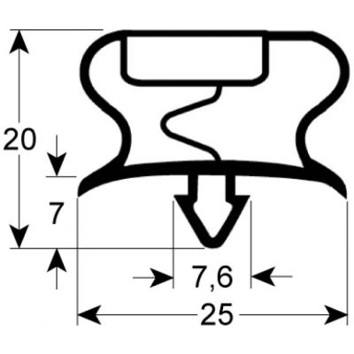 garnitura frigider profil 9197 L 295mm L 399mm mărime inserție
