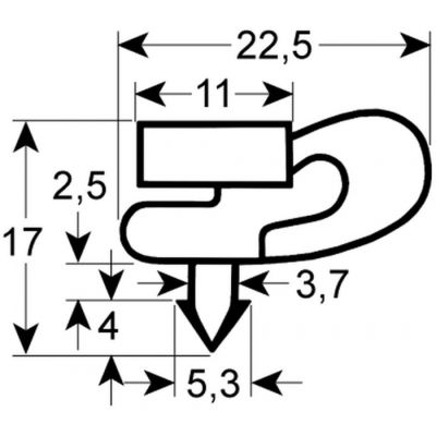 garnitura frigider profil 9161 L 600mm L 1360mm mărime inserție P 1